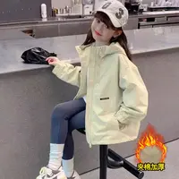 女童装秋冬款棉衣2025新款儿童加厚冲锋衣外套中大童秋夹克上衣