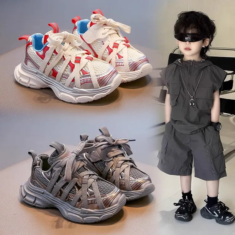 ABC儿童运动鞋潮款新款网面透气轻便女童老爹鞋蜘蛛侠男童跑步鞋