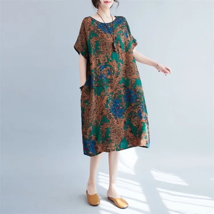 厂家换季断码处理，多种款式，棉绸布料大码连衣裙