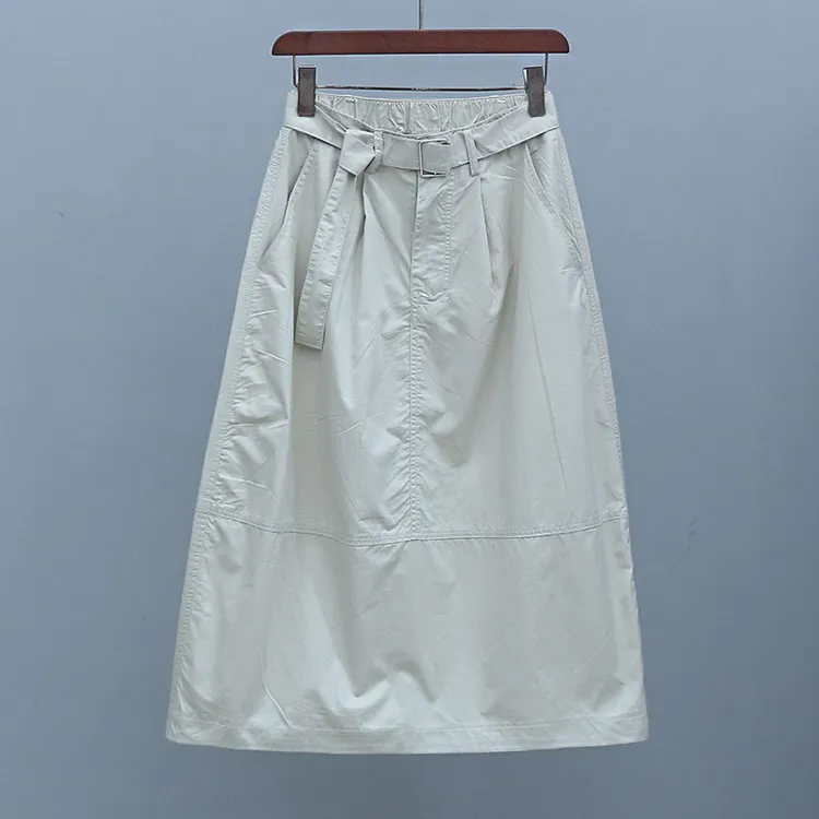 荷叶裙夏季薄款半身裙休闲中长半身裙松紧腰灯笼裙百搭气质伞裙子