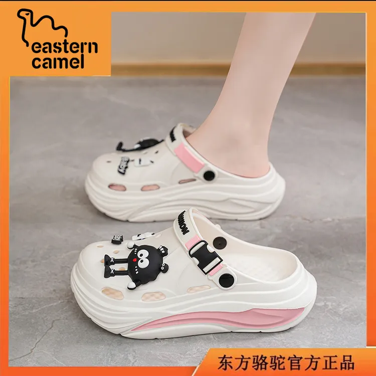 东方骆驼凉鞋女款2025百搭包头洞洞鞋女士厚底防滑休闲沙滩凉拖鞋
