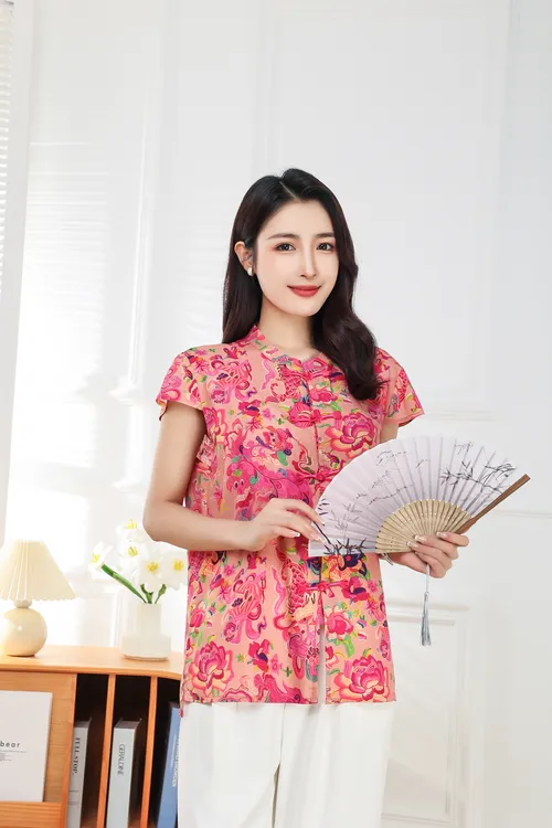国风新中式棉绸人造棉开衫女装夏季旗袍气质休闲时尚外穿宽松印花