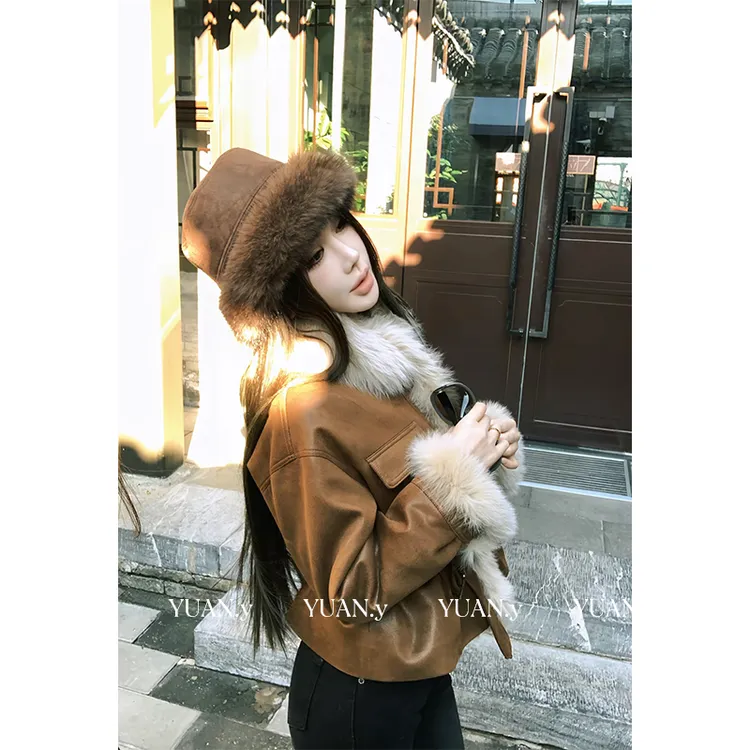 媛媛【巴洛克情书】90白鹅绒羽绒服女狐狸毛大毛领鹅绒服#W1004