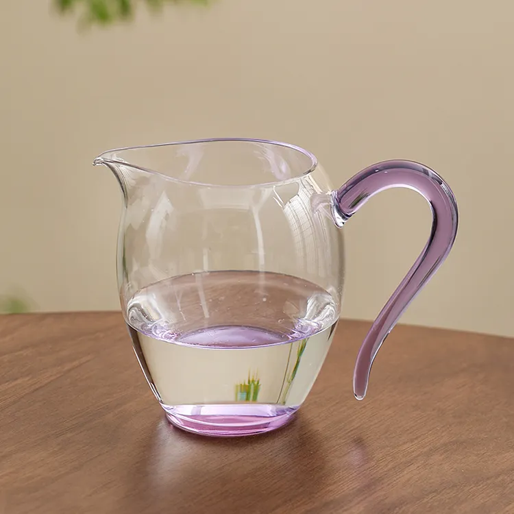 紫把透明玻璃公道杯女士泡茶杯耐热公杯新款大容量分茶器茶具配件