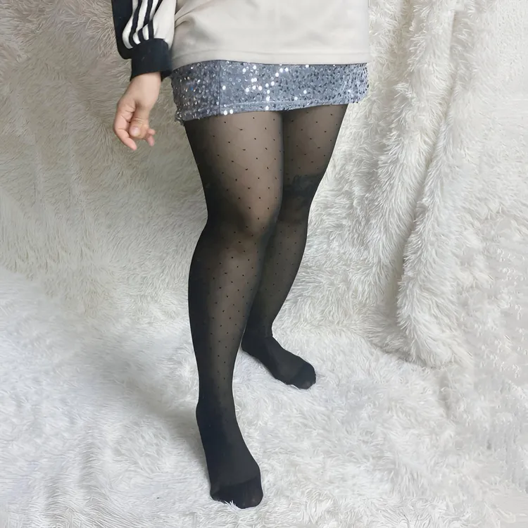 思吾大码｜网格割线提花性感显瘦紧身打底丝袜女不掉裆黑色丝袜