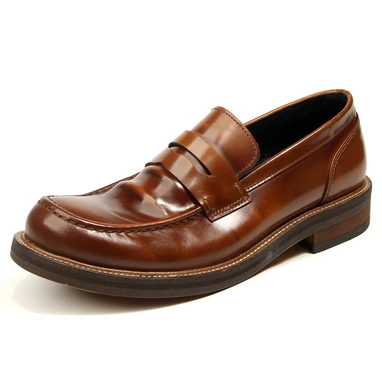 专柜断码马臀皮乐福鞋商务男士休闲皮鞋一脚蹬高端时尚潮流手工男