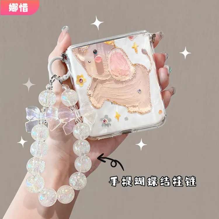 可爱适用华为Pocket2手机壳透明软壳p50Pocket带挂链硅胶s防摔女