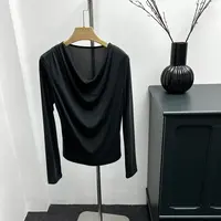 【老头女装定制】 水荡领简约长袖T恤 X-25029