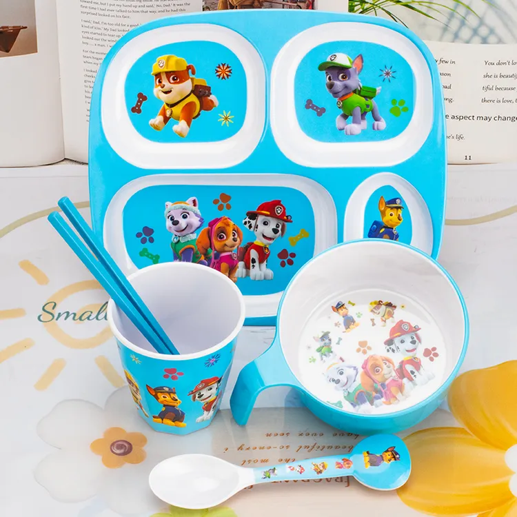 【汪汪队儿童餐具】食品级安全材质萌趣宝宝自主吃饭神器防摔碗盘勺