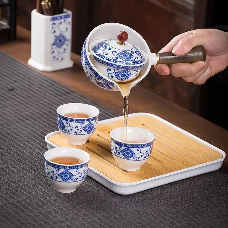 小康泡旋转逍遥壶自动泡茶神器侧把翻转茶壶懒人户外茶杯旅行茶具