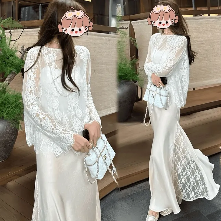 早春御姐轻熟风穿搭2025法式套装高级感蕾丝上衣女高腰显瘦半身裙