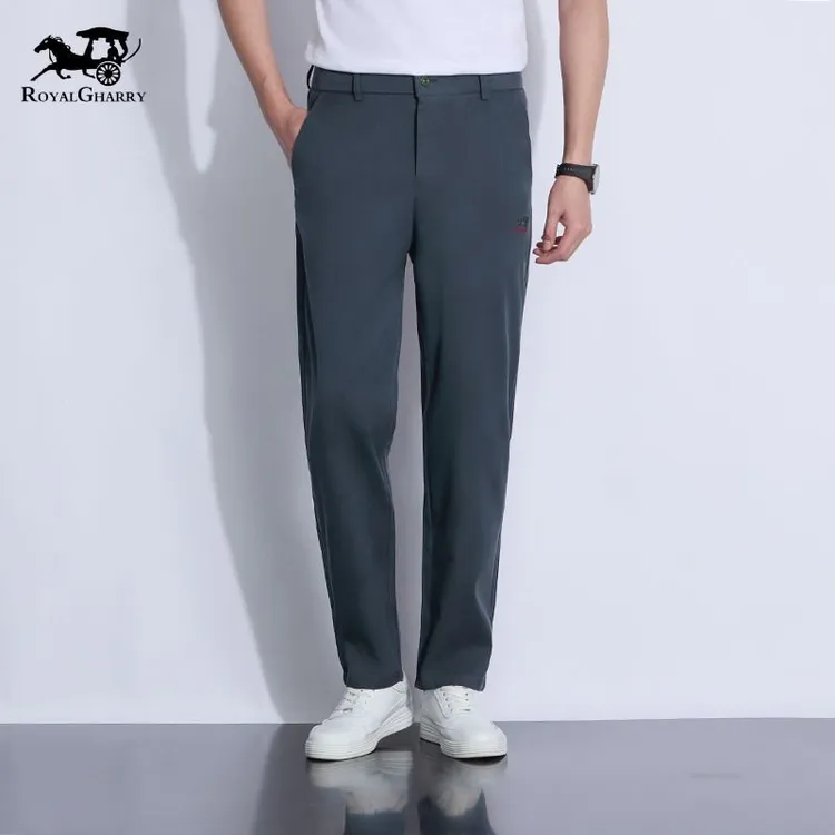 秋季莱赛尔天丝棉时尚男士高腰抗皱宽松休闲裤男裤直筒修身长裤