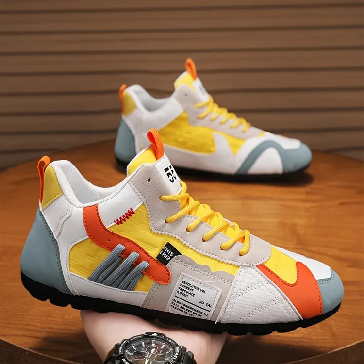 森刻秋季新款高帮防水皮面运动39到46大码时尚轻奢板鞋爆款休闲鞋