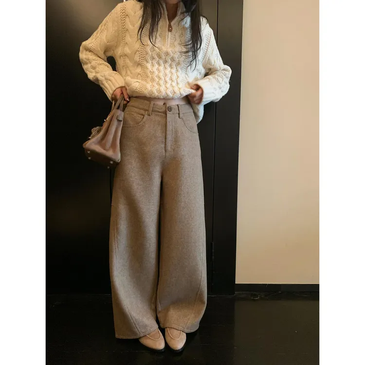 区区欧阳'巴黎周刊 '老钱裤王！高智感奢暖立裁羊毛西装裤弯刀裤