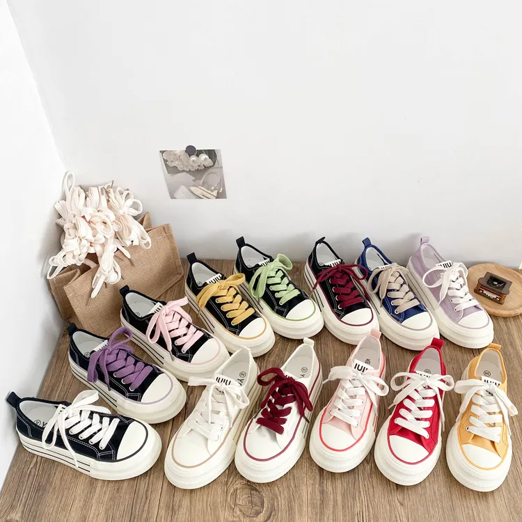 【运费补贴】夏季情侣帆布鞋薄款厚底2025新款松紧带低帮韩版时尚