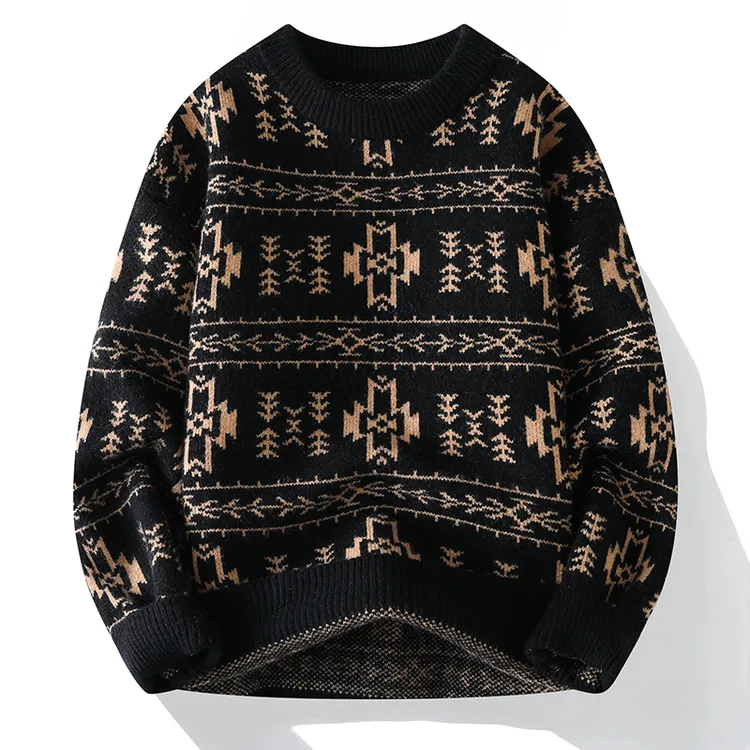 秋冬季新款加厚毛衣男士针织衫高档潮流羊毛衫休闲保暖打底线衣服