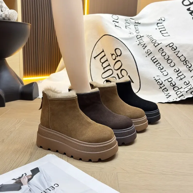 IG/IGC增高8CM秋冬爆款加绒时尚雪地靴明星同款厚底防滑棉靴60313