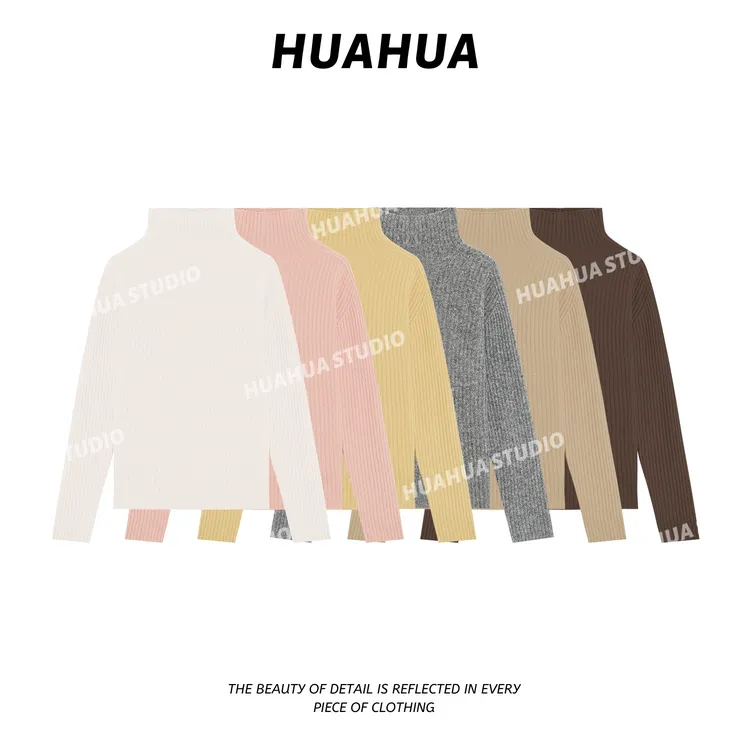 【花花】坑条毛衣~无缝一体全毛坑条打底针织衫女秋冬宽松软糯毛衣