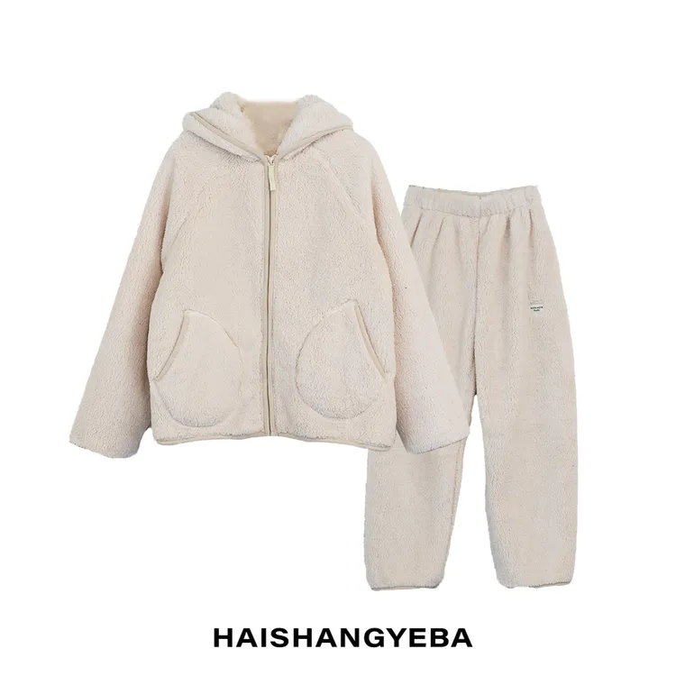 【海上叶爸】新款2025冬季百搭拉链连帽套装