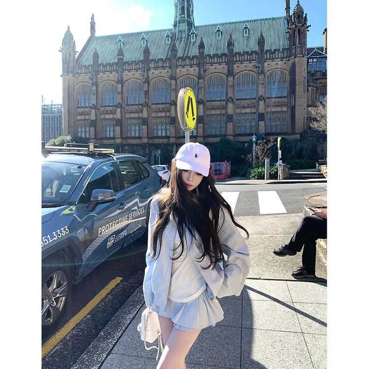 秋季新款高级感洋气时尚翻领夹克外套高腰气质显瘦半身裙两件套潮