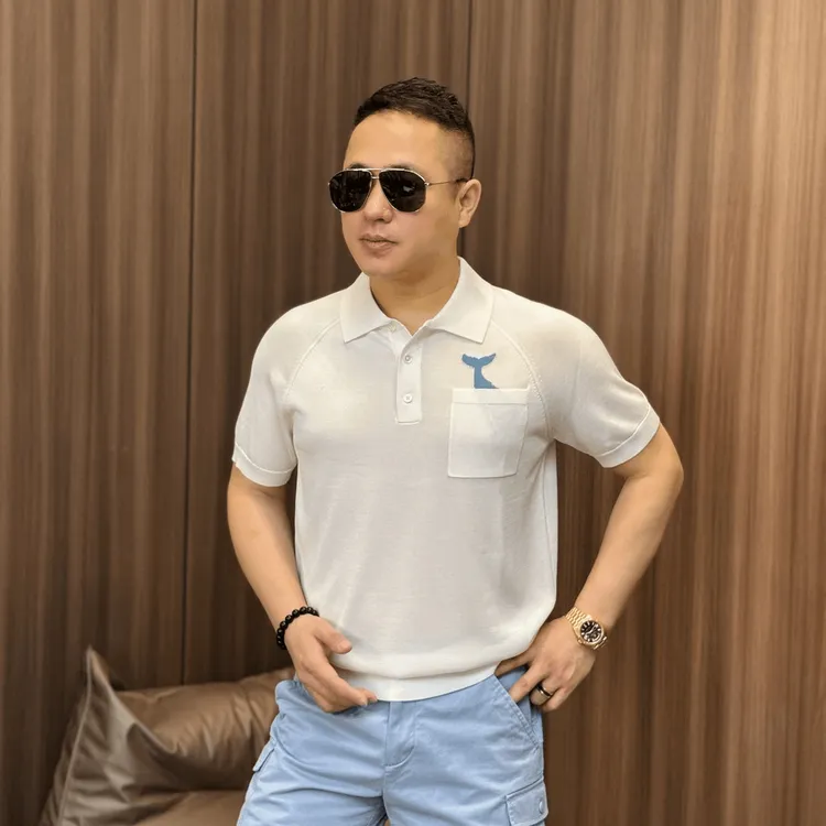 男士短袖Polo衫莱赛尔混纺天丝秋季新款时尚轻奢百搭翻领修身针织