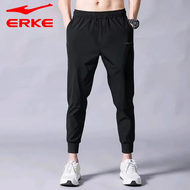 erke/鸿星尔克男士夏季针织薄款透气百搭束脚潮流九分运动休闲裤
