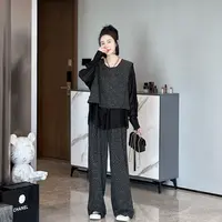 年终大促 时尚洋气休闲宽松百搭亮钻套装YP23080