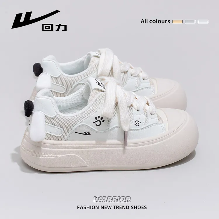 回力鞋子女爆款2025新款网面夏季透气厚底增高小众休闲百搭面包鞋