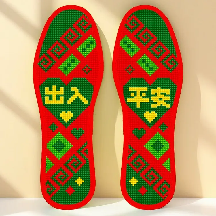 厚款十字绣鞋垫印花半成品手工刺绣吸汗透气带针线自己绣新款图案