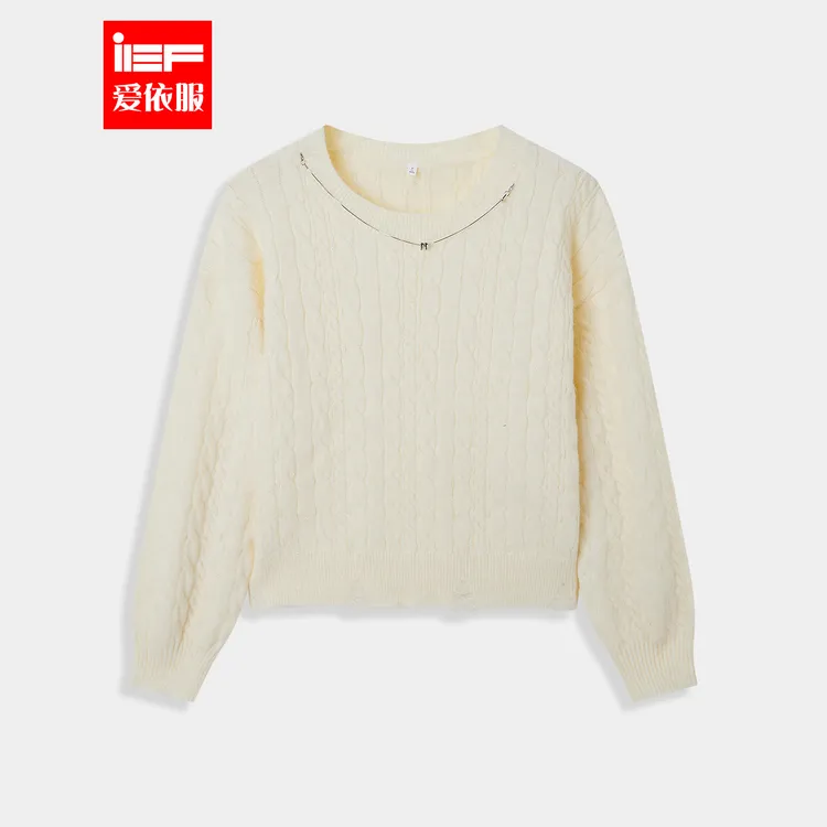 IEF/爱依服2025秋冬新款韩版温柔通勤气质设计感百搭毛织上衣