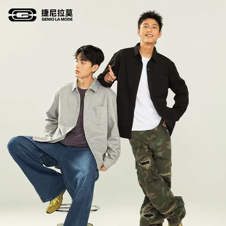 【李晨nic专属】GENIOLAMODE衬衣男款加绒法兰绒衬衫高级感休闲外套