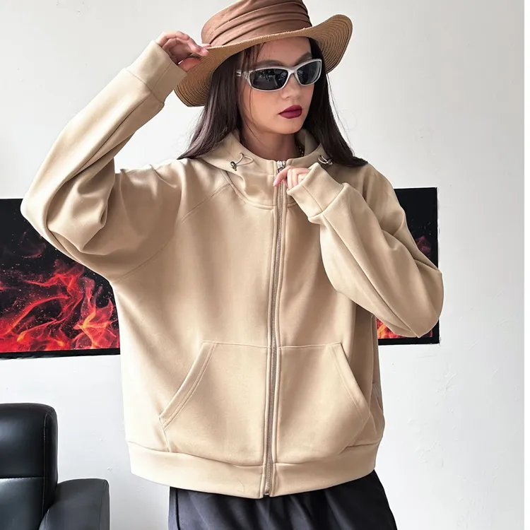 XIERUN-「高定制」款春季设计感连帽拉链休闲时尚百搭韩版卫衣外套