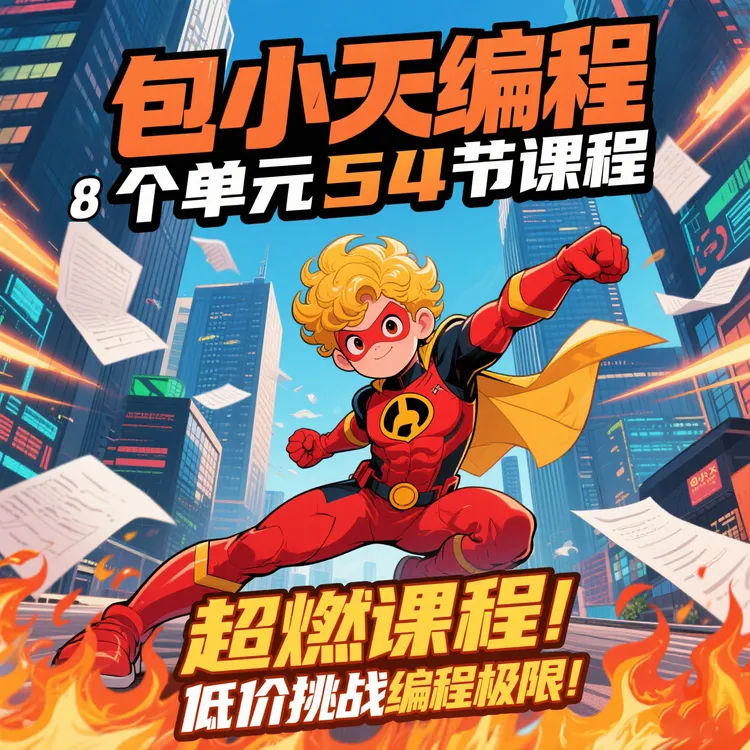 包小天编程 scratch、Python少儿编程54节少儿编程AI互动课程