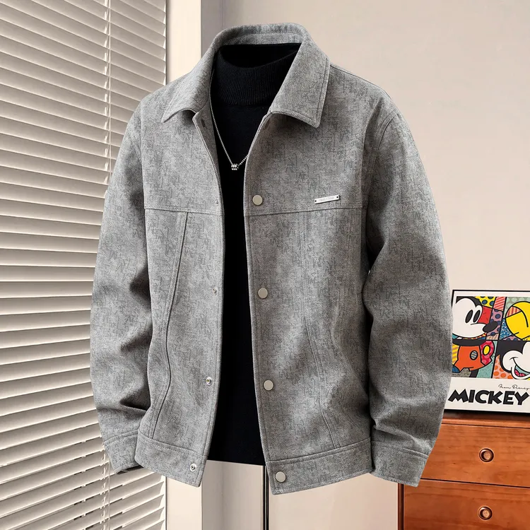 潮流翻领夹克外套痞帅慵懒风男装男装秋冬季款爆款2025新款高品质