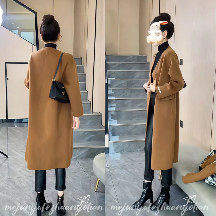 气质高端奢华毛呢大衣女冬季新款显瘦遮肉百搭显瘦高级感外套