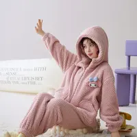 【香香严选】秋冬季长袖女士宽松加厚甜美韩版家居服套装W002