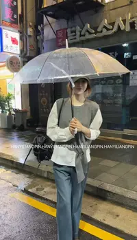 【桃喜】韩系衬衫马甲两件套