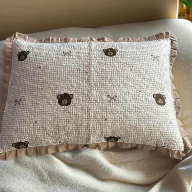 纯荞麦枕45x65绗缝加厚枕套里外三层可拆洗