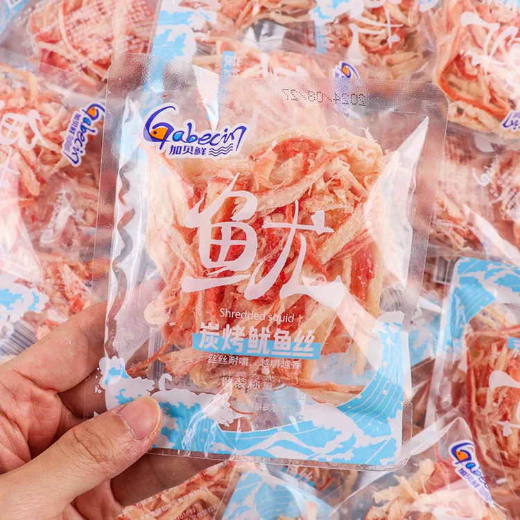 加贝鲜炭烤鱿鱼丝500g熟食即食手撕海鲜海味解馋零食休闲小吃食品
