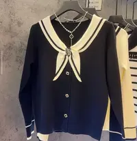 5131（窗）秋冬宽松型蝴蝶结毛针织衫减龄上衣