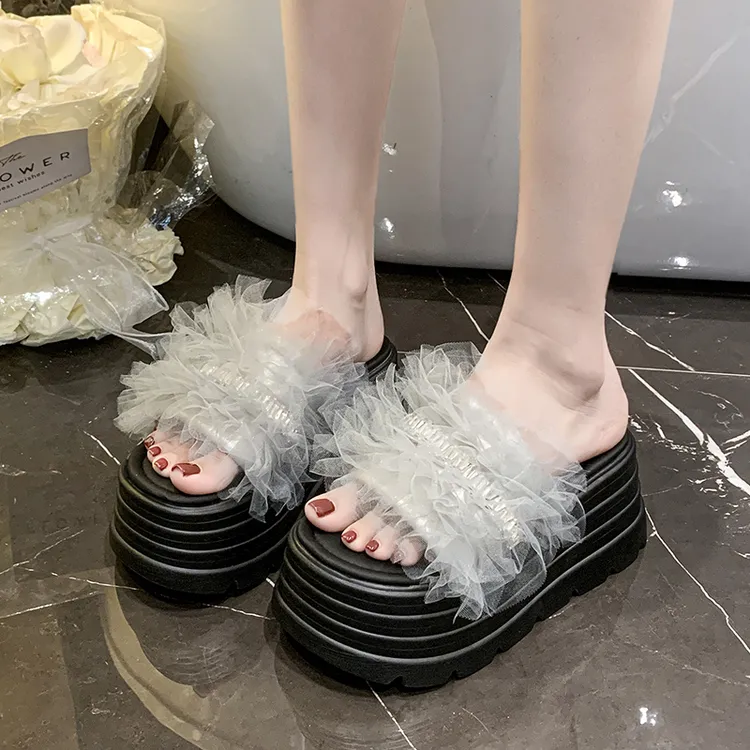 时尚轻便小个子厚底增高拖鞋女夏外穿配裙子34码休闲显瘦沙滩凉拖