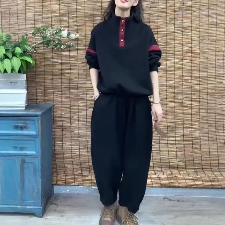 03拼接上衣立领卫衣运动休闲百搭女短款网红长袖