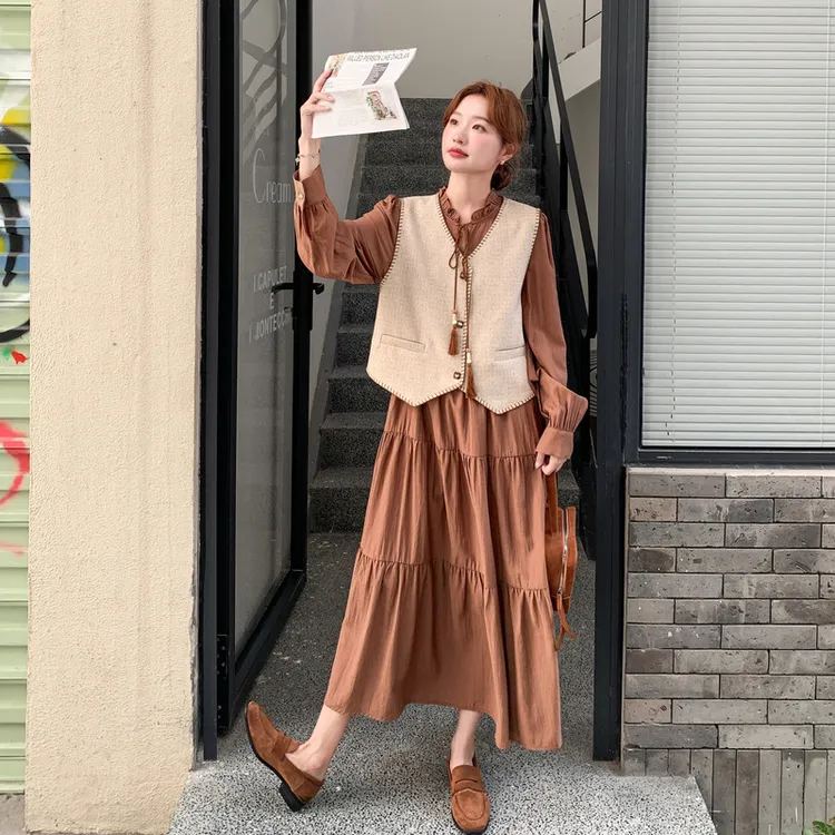 法式慵懒小西装马甲连衣裙套装秋季新款显瘦老钱风松弛感女装贵气