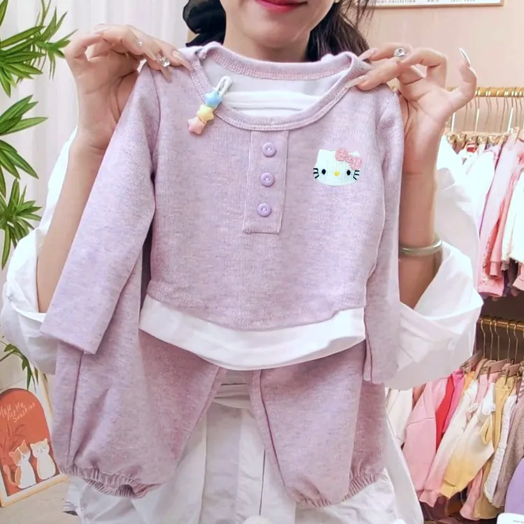 女童秋季新款套装2025小女孩百搭洋气时髦上衣裤子两件套童装
