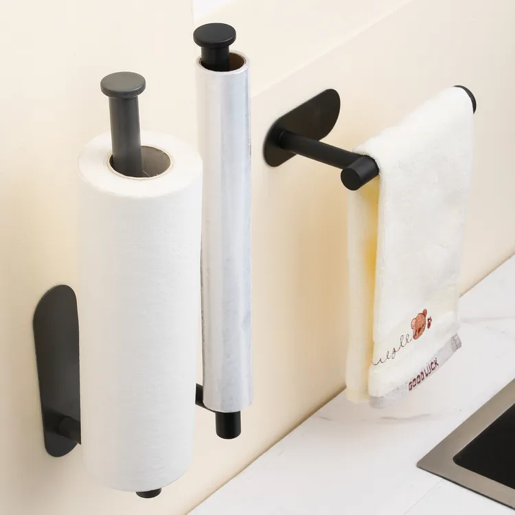 不锈钢厕所卷纸架免打孔卫生间纸巾架盒立式厨房卷筒纸挂架手纸钩
