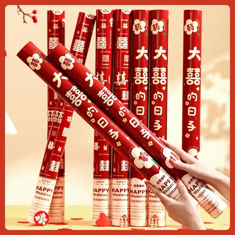 结婚礼炮礼花筒礼筒炮婚礼喷花筒整箱花瓣雨手拧彩炮婚庆用品大全