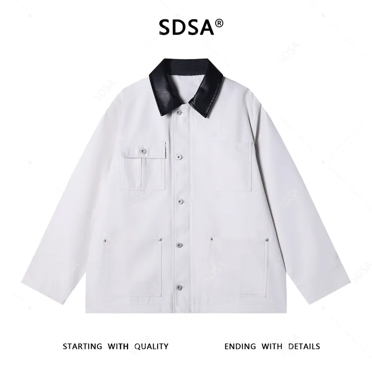 SDSA男士秋冬新款痞帅男装美拉德风工装夹克翻领多口袋复古上衣