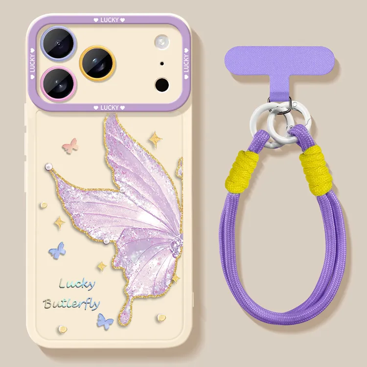 蝴蝶适用苹果17promax手机壳iphone16pro高级感小众苹果15pro新款