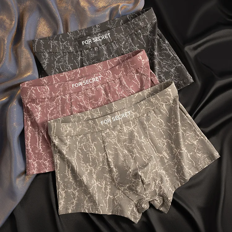 新款男士内裤平角内裤全棉内裤单条装运动中腰潮流时尚抑菌透气