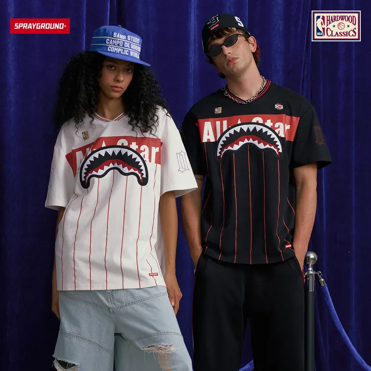 SPRAYGROUND I NBA HWC联名系列鲨鱼嘴短袖T恤复古JM NE220274